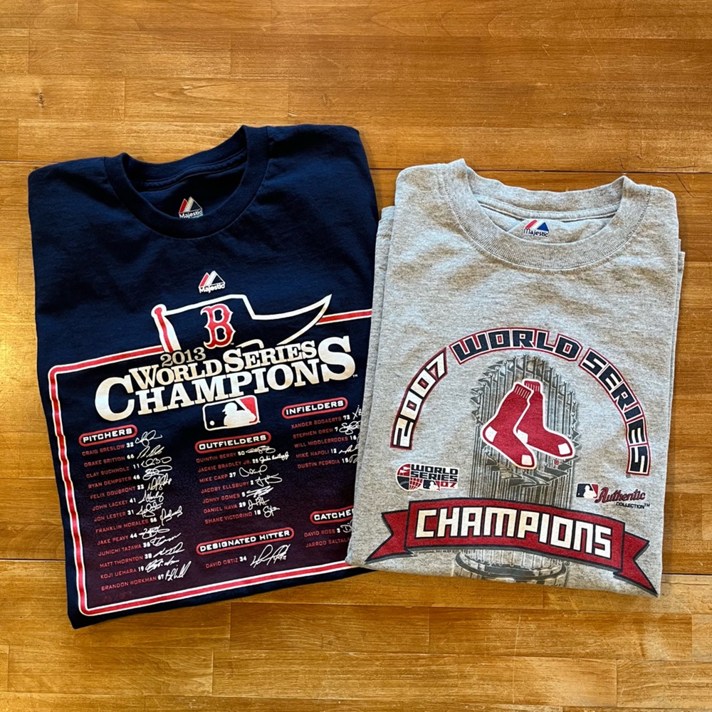 Majestic Boston Red Sox World Series T-Shirts (2)